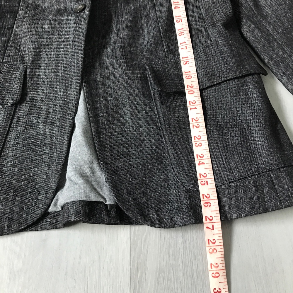 GAP TWILL DENIM GRAY BLAZER JACKET ONE BUTTON WOMENS 10 - Picture 7 of 11